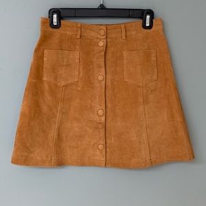 Micro Suede Leather Skirt